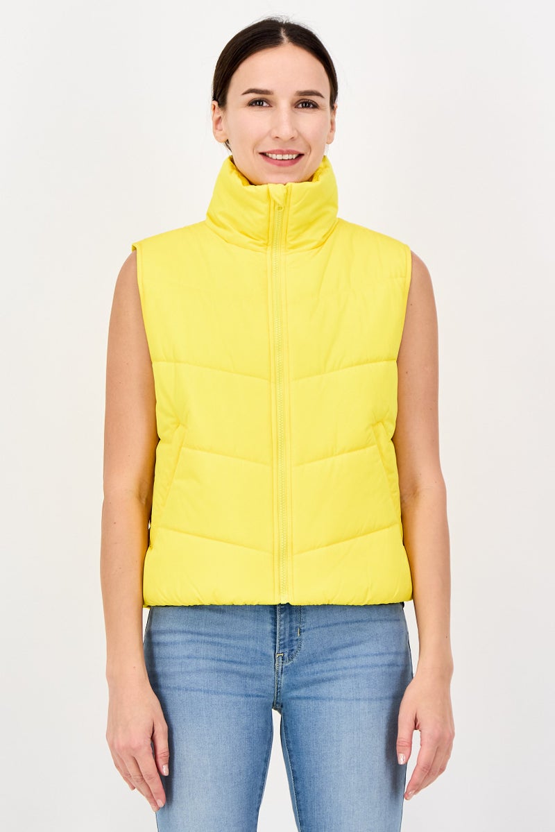 VANS Women Plain Puffer Jacket, Yellow - Image 1